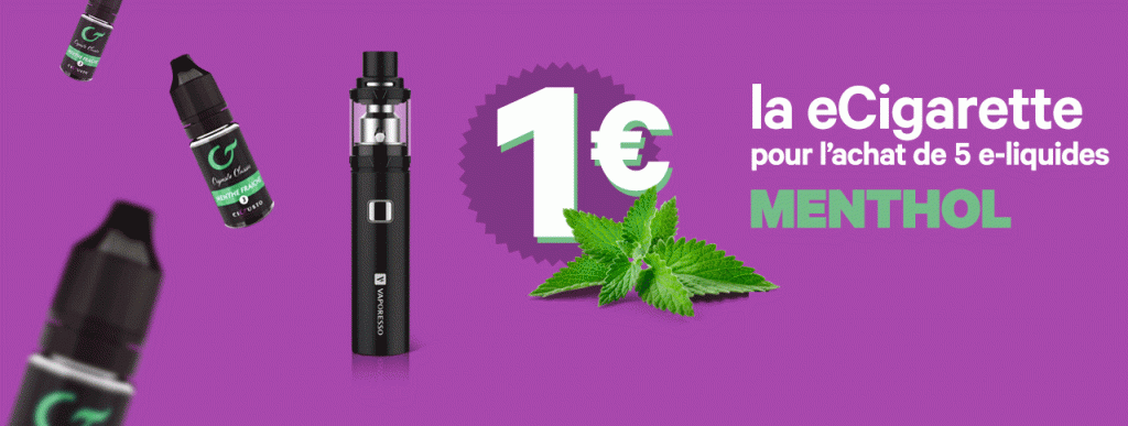 Offre 1euro la eCigarette pour l'achat de 5 eliquides