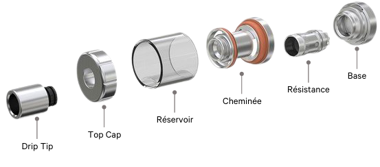 vue éclatée d'un clearomiseur