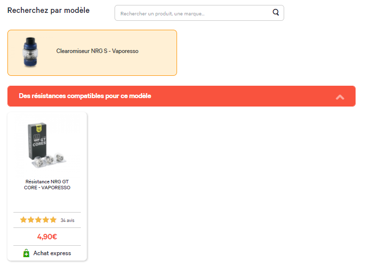 Cigusto retrouvez les résistances compatibles avec votre clearomiseur