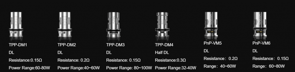 Resistances TPP Voopoo pour cigarette electronique | Gamme de résistance pour vapotage en aérien ou MTL