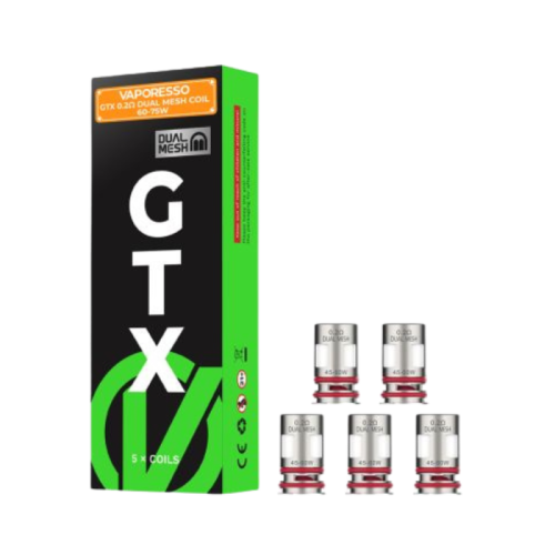 Résistances GTX Dual Mesh Vaporesso | Pack 5 résistances double mesh | Cigusto | Cigarette electronique, Eliquide