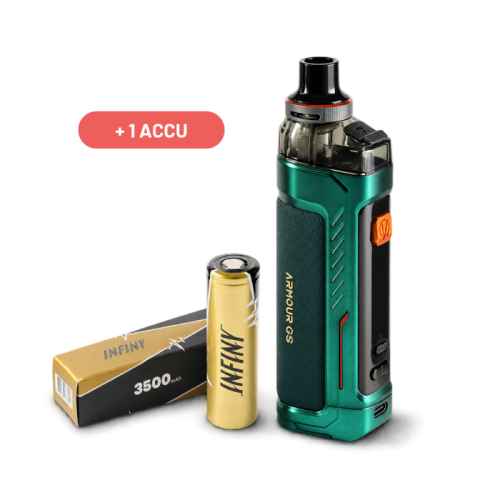 Pack Kit Armour GS + Accu 18650 3500 mAh Infiny | Vaporesso Pod Mod 80W | Cigusto | Cigarette electronique, Eliquide