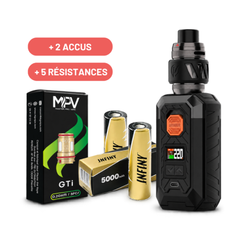 Pack complet Armour Max iTank T, 2 accus 21700, 5 résistances GTI | Cigusto | Cigarette electronique, Eliquide