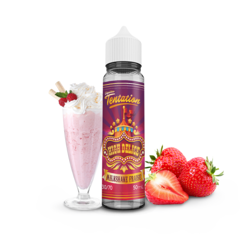 E Liquide Milkshake Fraise Tentation 50 ML Liquideo Nicotine 0g | Cigusto | Cigarette electronique, Eliquide