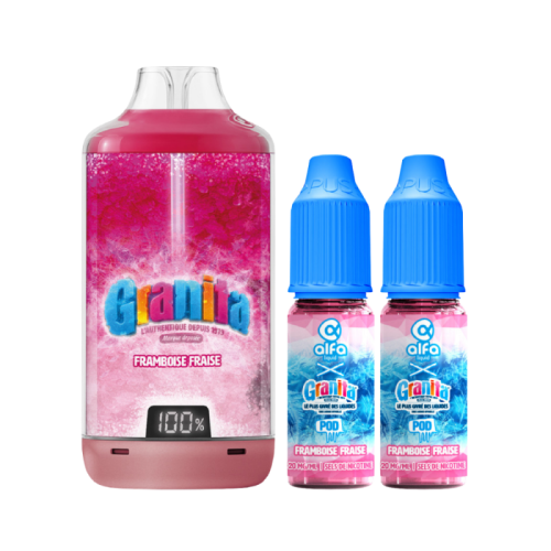 Pod BIG PUFF Framboise Fraise GRANITA | Cigarette électronique MTL | Cigusto | Cigarette electronique, Eliquide