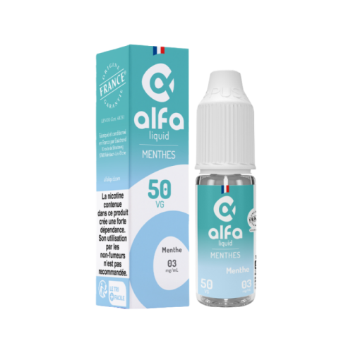 E Liquide Menthe 50/50 Menthes Alfaliquid 10ml - Fabrication France  | Cigusto | Cigarette electronique, Eliquide