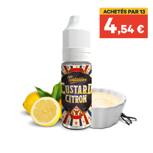 E liquide Custard Citron TENTATION 10ml - LIQUIDEO Nicotine 0mg | Cigusto | Cigarette electronique, Eliquide
