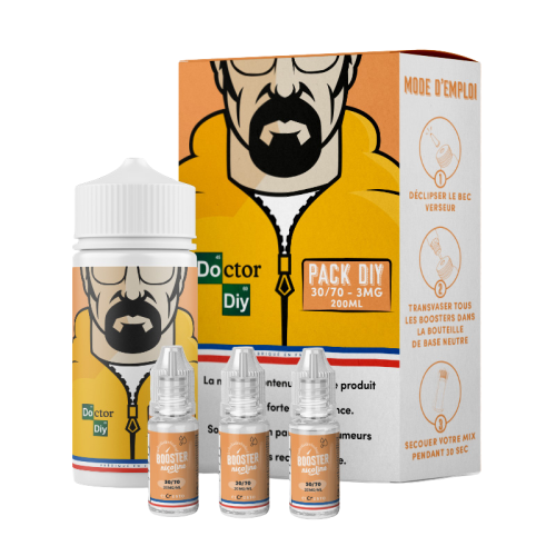 Pack Doctor DIY 200 ml | pg/vg 30/70 | 4 taux de nicotine | Cigusto | Cigarette electronique, Eliquide