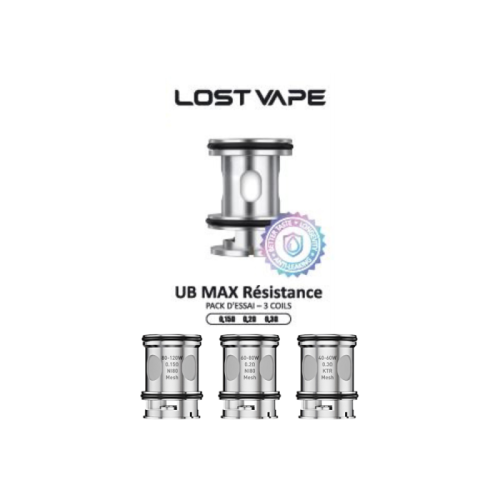 Résistances UB MAX V2 Lost Vape | Pack 3 résistances sub-ohm | Cigusto | Cigarette electronique, Eliquide