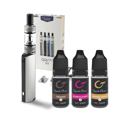 Pack Q16 Pro Justfog + 3 eliquides Cigusto gourmands | Cigusto | Cigarette electronique, Eliquide