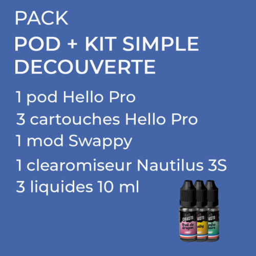 Pack pod Simple Accu Découverte | Cigusto | Cigarette electronique, Eliquide