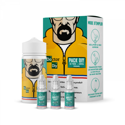 Pack Doctor DIY 200 ml | pg/vg 0/100 | 4 taux de nicotine | Cigusto | Cigarette electronique, Eliquide