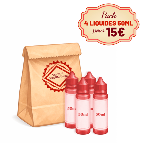Pack 4 E-Liquides gourmands 50ml 0mg - Composition Aléatoire | Cigusto | Cigarette electronique, Eliquide