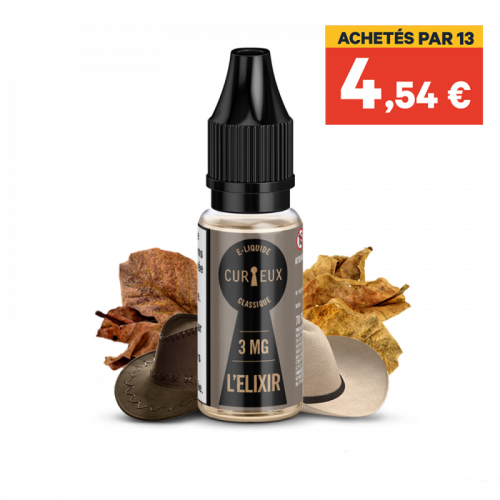 E-liquide l'Elixir Curieux en flacon de 10 ml, e-liquide l'Elixir saveur classic doux | Cigusto | Cigusto | Cigarette electronique, Eliquide