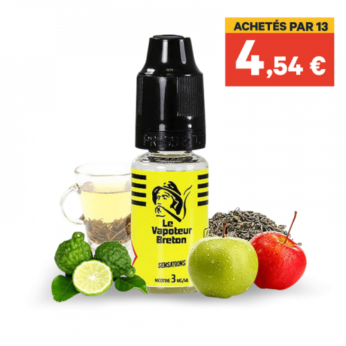 Jaune de Sensations LE VAPOTEUR BRETON  10ml 3 mg Boisson 60/40 Fr | Cigusto | Cigarette electronique, Eliquide