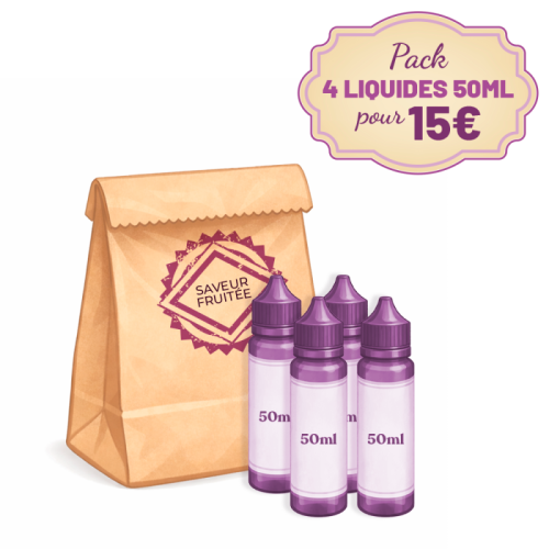 Pack 4 E-Liquides fruités 50ml 0mg - Composition Aléatoire | Cigusto | Cigarette electronique, Eliquide