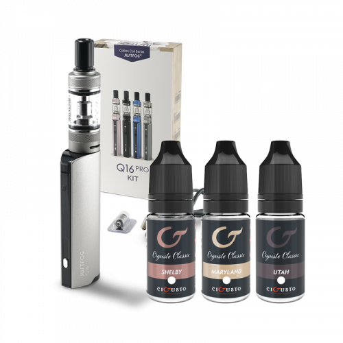 Pack Q16 Pro Justfog + 3 eliquides Cigusto Classic | Cigusto | Cigarette electronique, Eliquide