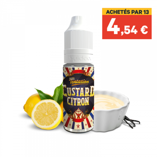 E liquide Custard Citron TENTATION 10ml - LIQUIDEO Nicotine 0mg | Cigusto | Cigarette electronique, Eliquide
