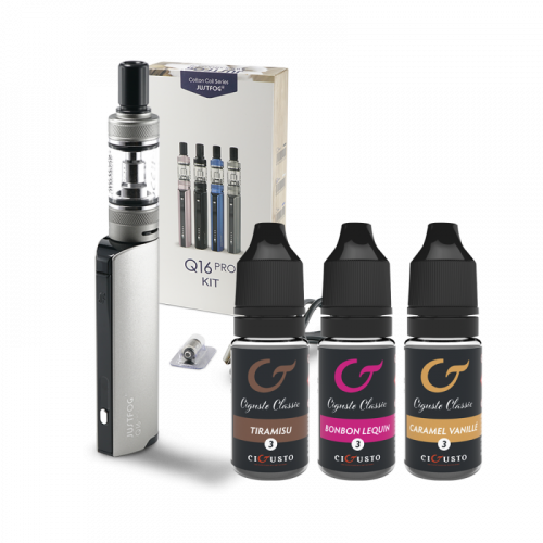 Pack Q16 Pro Justfog + 3 eliquides Cigusto gourmands | Cigusto | Cigarette electronique, Eliquide