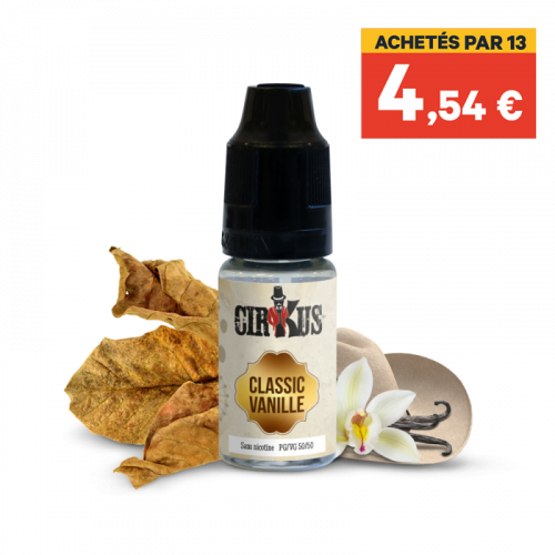 E liquide Classic Vanille 10ml - Cirkus Authentic | Cigusto | Cigarette electronique, Eliquide