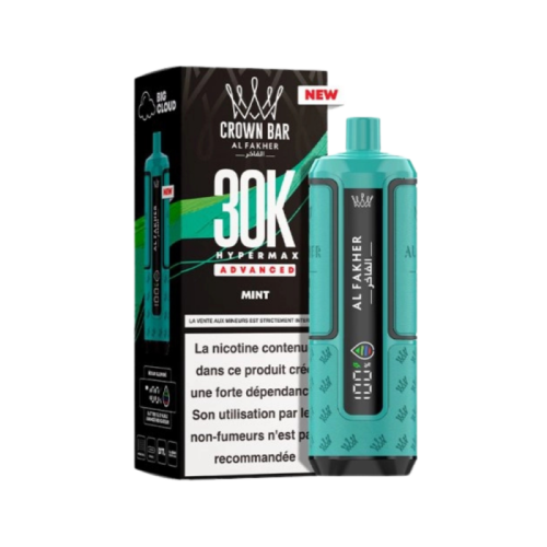 Pod Crown Bar 30k Mint Al Fakher | Puff rechargeable  | Cigusto | Cigarette electronique, Eliquide