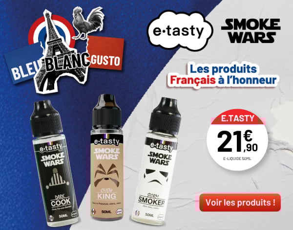 BLEU BLANC VAPE - E.TASTY - SMOKE WARS (NON-CONNECTÉ)