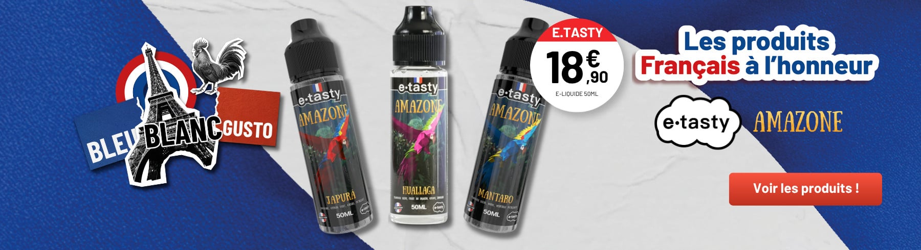 BLEU BLANC VAPE - E.TASTY - AMAZONE (NON-CONNECTÉ)